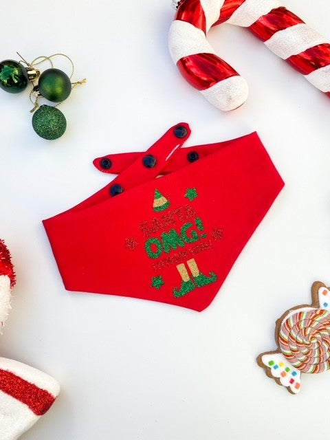 Santa OMG I Know Him! Elf Snap Bandana.