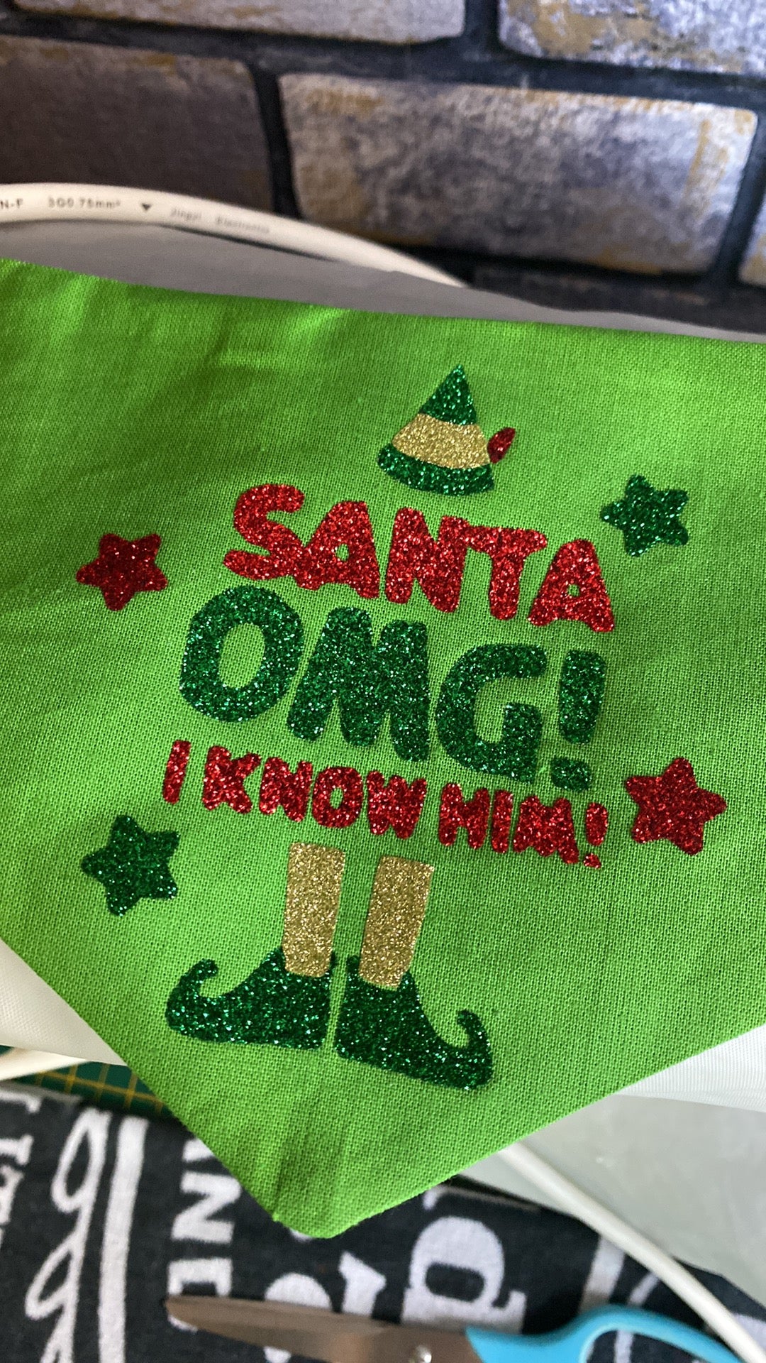 Santa OMG I Know Him! Elf Snap Bandana.