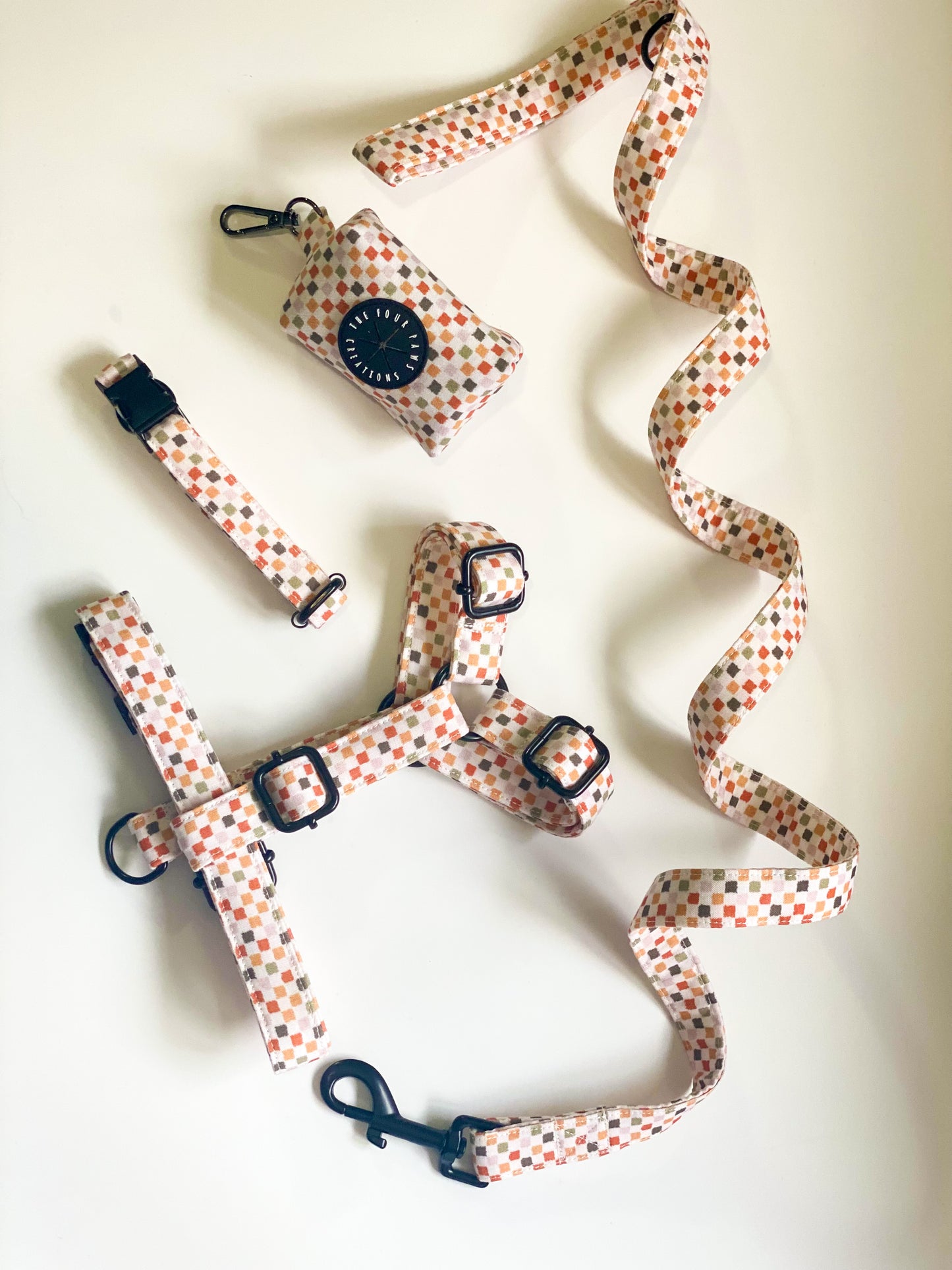 Cinnamon Check Fabric Strap Harness