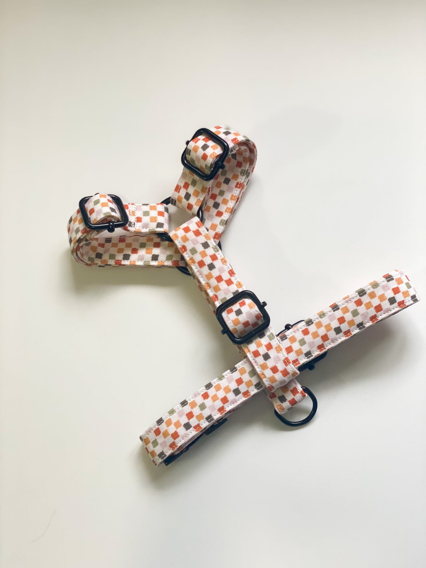 Cinnamon Check Fabric Strap Harness