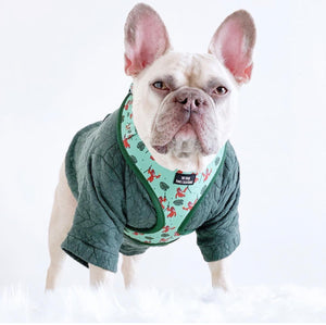 Army Green Cable Knit Handmade Dog Jumper
