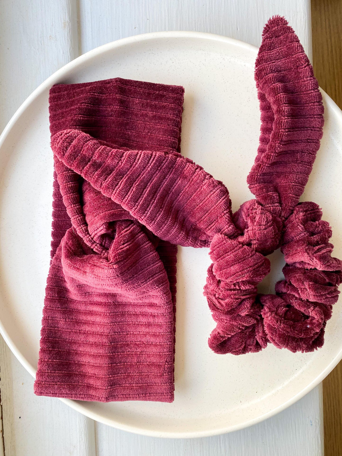 Chunky Knitted Corduroy scrunchie and headband sets *NEW*