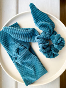 Chunky Knitted Corduroy scrunchie and headband sets *NEW*