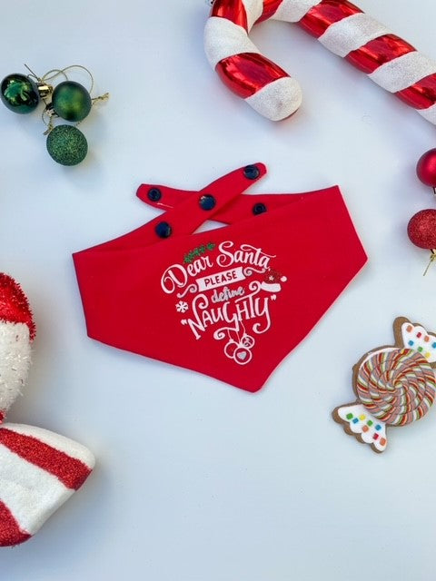 Dear Santa Define Naughty Snap Bandana.