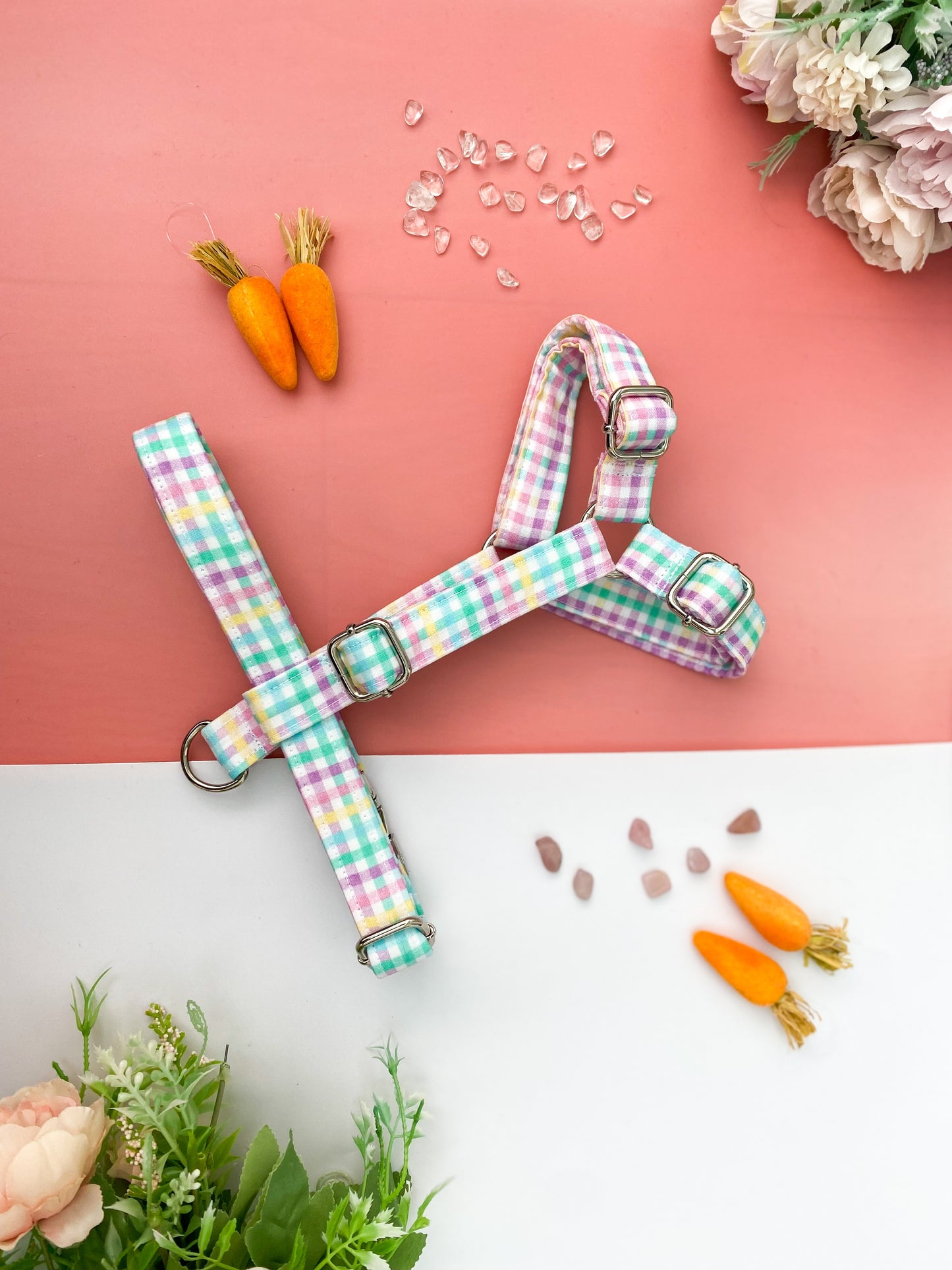 Rainbow Gingham Design Fabric Strap Harness