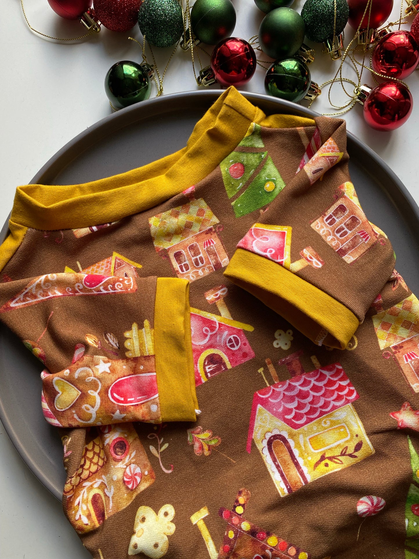 Ginger Bread Patterned Dog Jumper