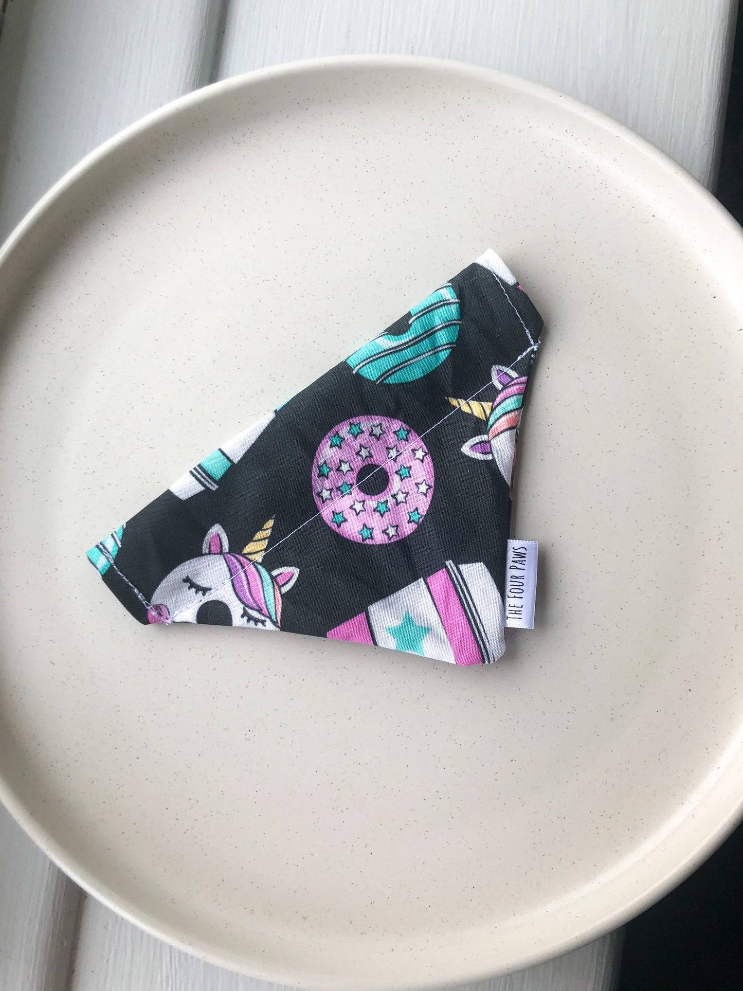 Unicorn Coffee Bandana, Over the collar