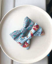 Load image into Gallery viewer, Dino and Pizza Fabric Bowties