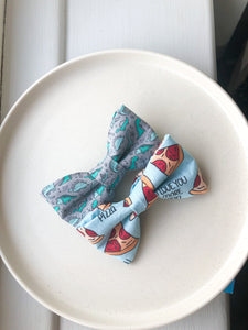 Dino and Pizza Fabric Bowties