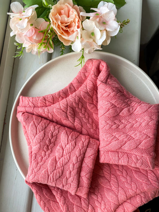 Blush Pink Cable Knit Dog Jumper