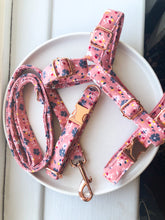 Load image into Gallery viewer, Dusty Pink Ditsy Floral Fabric Strap Harness