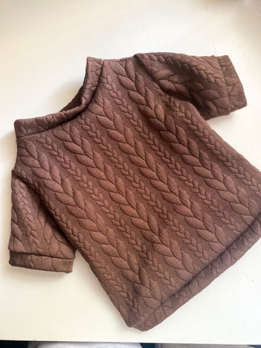 Brown Cable Knit Dog Jumper